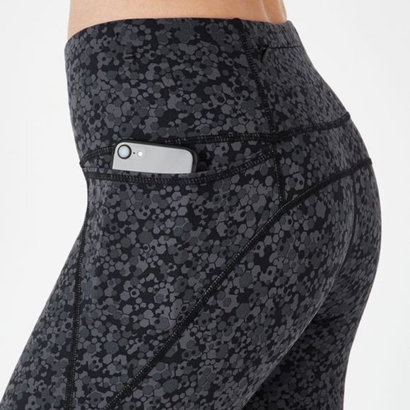 Sweaty Betty Pants - Sweaty Betty Power side pocket legging 7-8 length tonal hexagon print sz M